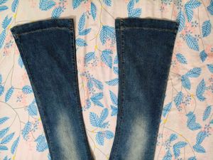 Vintage Flared Blue Denim Jeans