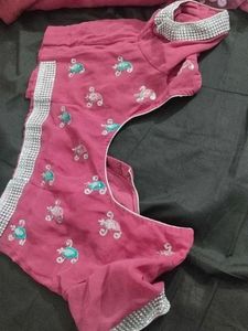 Elegant Pink Embroidered Saree