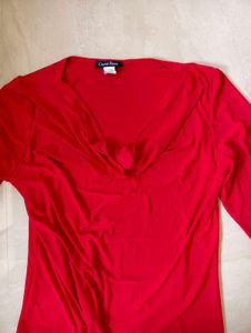 Beautiful Cowl Neck Red Blouse♥️