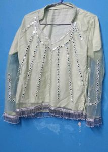 Mirror Embroidery Lehanga Choli With Dubatta