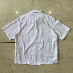 White Short Sleeve Button-Up Shirt