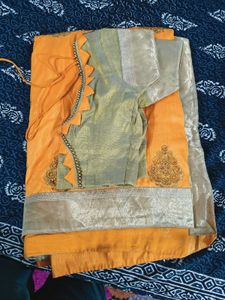 Beautiful Yellow Stone Saree