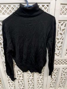💝Black Turtleneck Top A