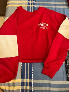 Hollister Red Cropped Sweatshirt