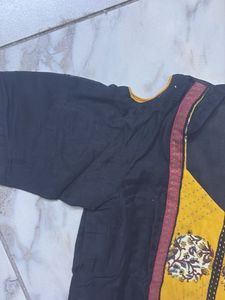 Stylish Black Kurta with Yellow Pants