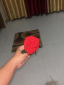 Handmade Crochet Red Rose