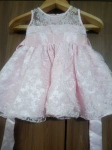 Elegant Pink Floral Baby Dress