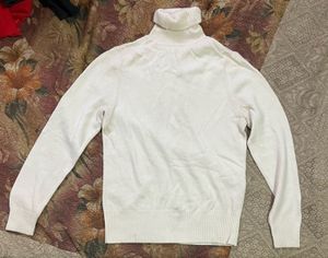 white turtleneck sweater