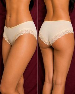 Lace Trim Brief Panty – Cream, Size S