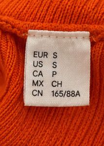 H&amp;M Divided Orange Ribbed Knit Crop Top