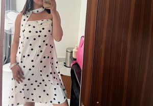 Chic Polka Dot Strapless Wrap Dress