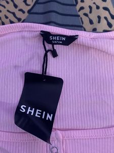 Pink Ribbed Button-Up Crop Top