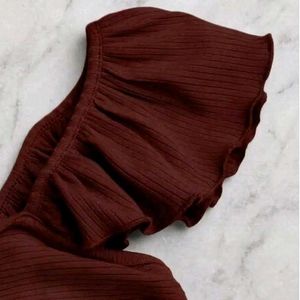 Chic Ruffle Sleeve Square Neck Top