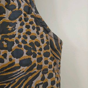 Animal Print Puffer Vest