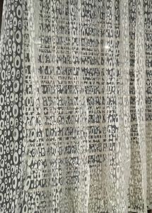 3 Designer Polka Dotted White Curtains