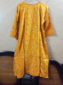 Yellow Floral Print Kurta