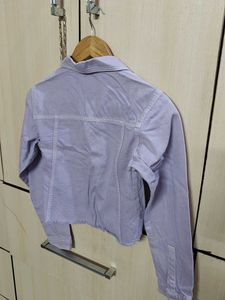 SPYKAR Lavendar Cropped Denim Jacket