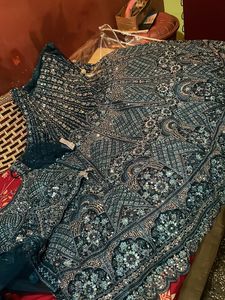 New Morni Blue Colour Lehenga 12 Kali