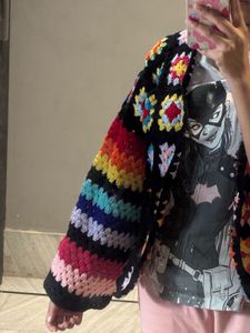 Colorful Crochet Cardigan Jacket