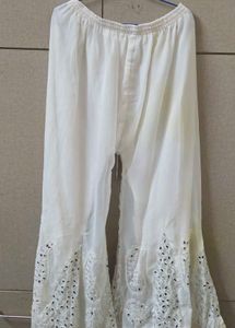 Chikankari Kurti &amp; White Palazzo Set