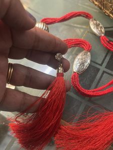 Bohemian Red Beaded Necklace &amp; Tassels