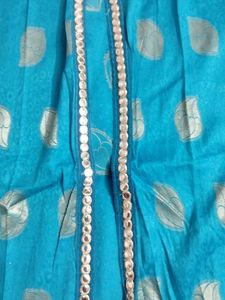 Blue &amp; Gold kurti lengha Set
