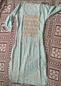 Embroidered Light Blue Kurta