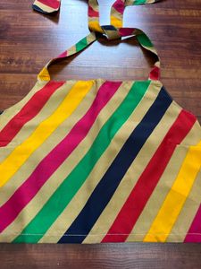 Multicoloured Striped Halter Neck Cropped Top