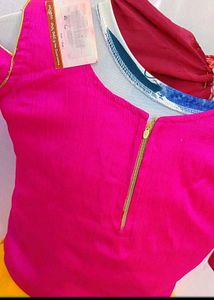 Pink &amp; Yellow Lehenga Choli Set