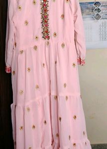 Elegant Pink Embroidered anarkali u can wear only