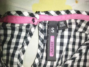 Chic Black &amp; White Checkered Top with Floral Sleev