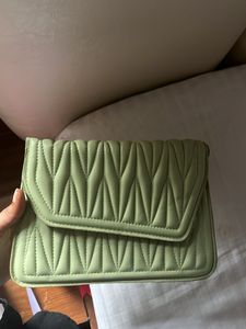 Chic Quilted Green Clutch Bag