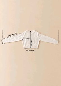 IVORY CABLE KNIT CREWNECK SWEATER