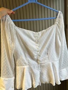 Missamore Size M Super Cute White Top New