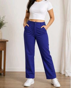 Vibrant Royal Blue Wide Leg Trousers