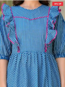 Indigo Maternity Feeding Flare Kurta Set