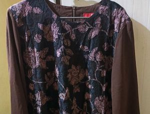 Floral Print Dress with Pleated Hem