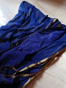 Elegant Blue Floral Saree