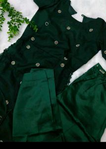 Elegant Emerald Green Kurta Set with Pant