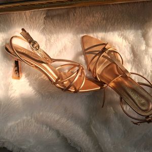 Gold Strappy Flat Sandals