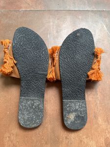 Boho Chic Cowrie Shell Fringe Slides - Imported