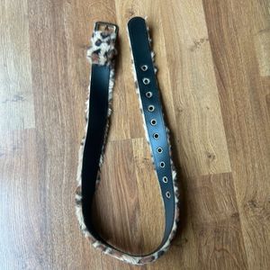 Faux Fur Leopard Print Belt