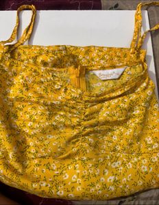 Red &amp; Yellow Floral Printed A-Line Dres