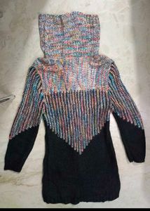 Colorful Chunky Knit Turtleneck Sweater