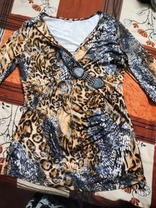 Leopard Print Long Sleeves dress