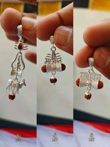 Pure Silver Shiva Lingam Pendant with Nandi