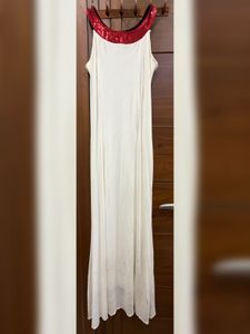 Sparkling Sequined Neckline Maxi Dress