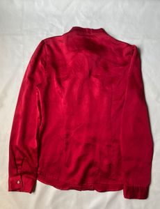 Red Bow Tie Blouse