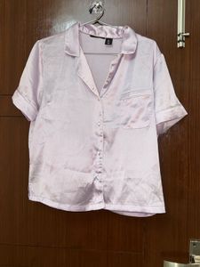 Satin Pajama Top - Lavender
