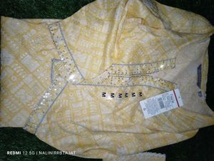 Avaasa Yellow Kurta with Sequins